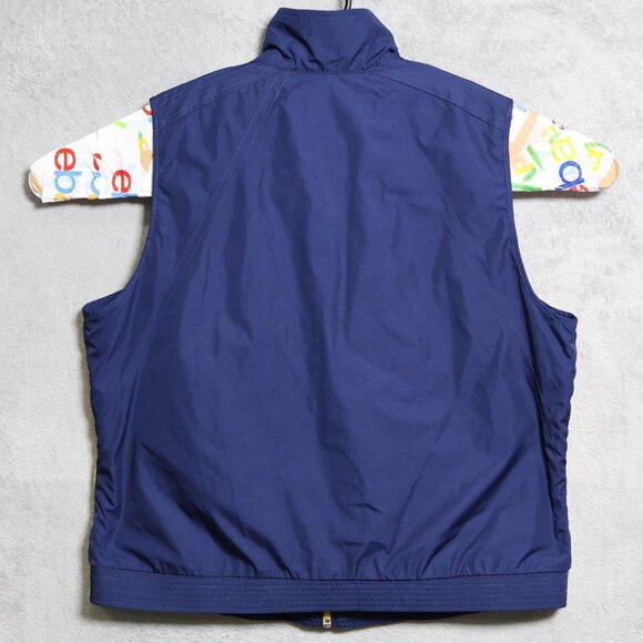 Lauren Ralph Lauren Vest Womens XL Navy Yellow Reversible Colorblock Zip Pockets - Picture 9 of 11